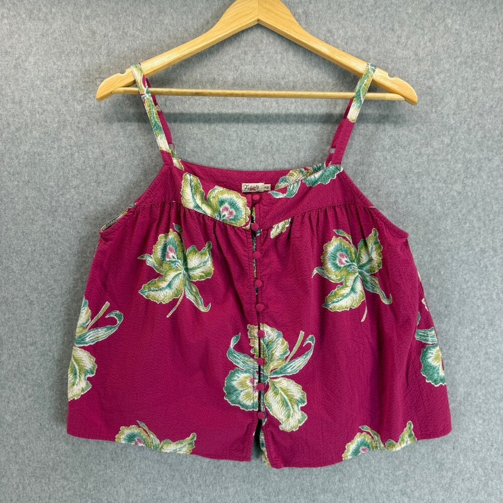Faherty Womens‎ Medium Floral Sleeveless Tank Cami Tank Orchid Blossom Tropical